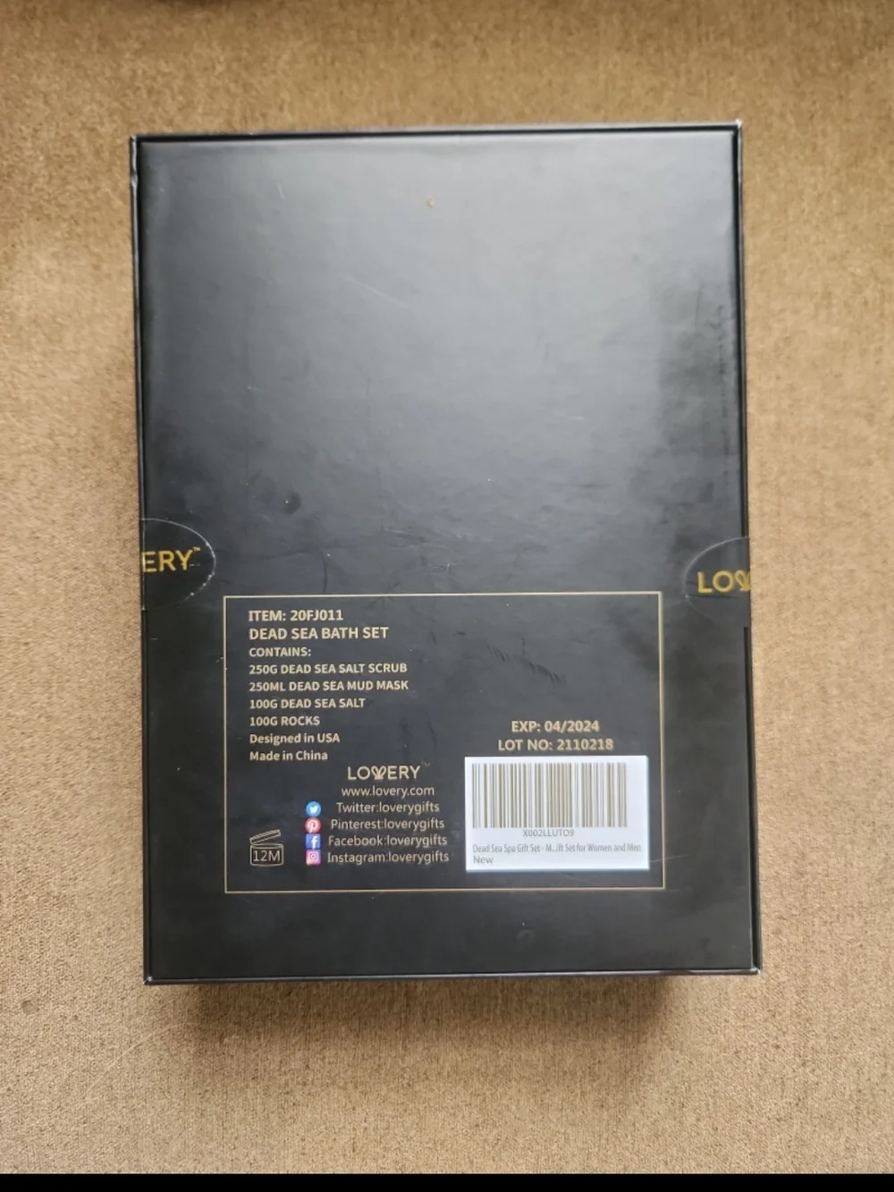Lovery Black & Gold Spa Bath Set — Dead Sea & Himalayan Salts